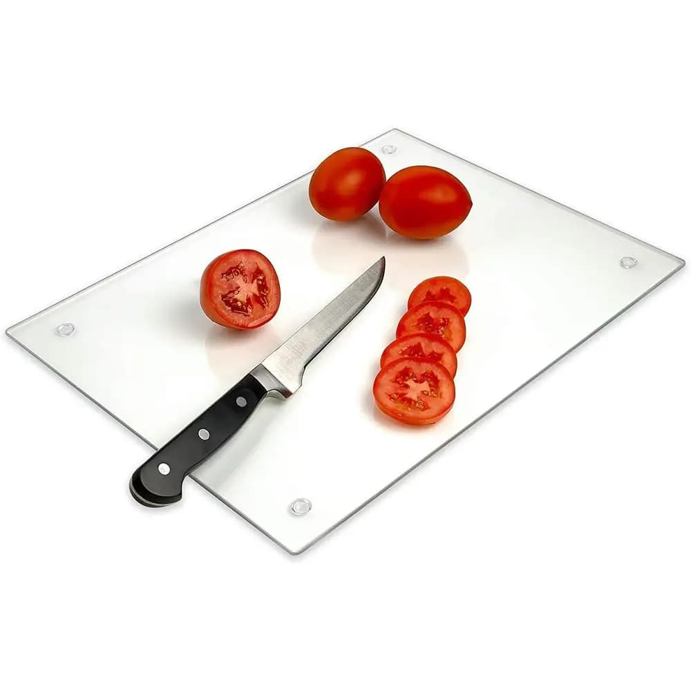 Tagliere in Vetro Trasparente Resistente - Formato XL, Antigraffio, Termoresistente e Infrangibile, Lavabile in Lavastoviglie
