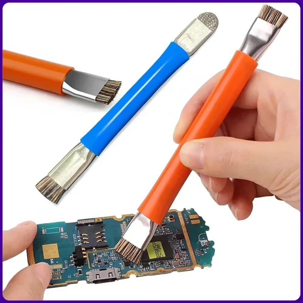 Kit di strumenti per la riparazione del telefono Spazzola comoda a doppia testa Spazzola antistatica per pulizia PCB della scheda madre per dispositivi mobili