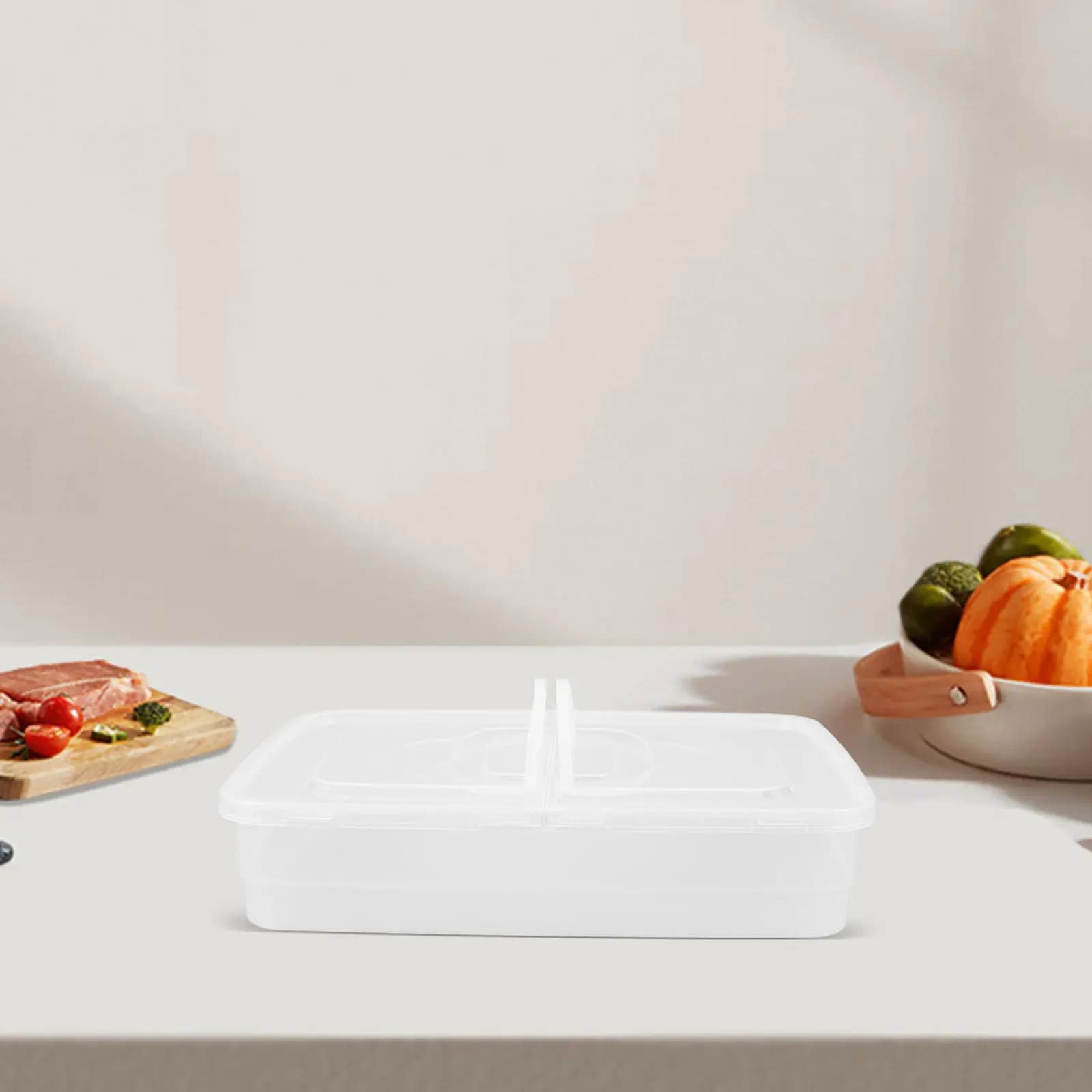 Contenitore Impilabile per Lievitazione Pizza con Coperchio e Maniglia, Organizer da Cucina per Lievitazione Impasto