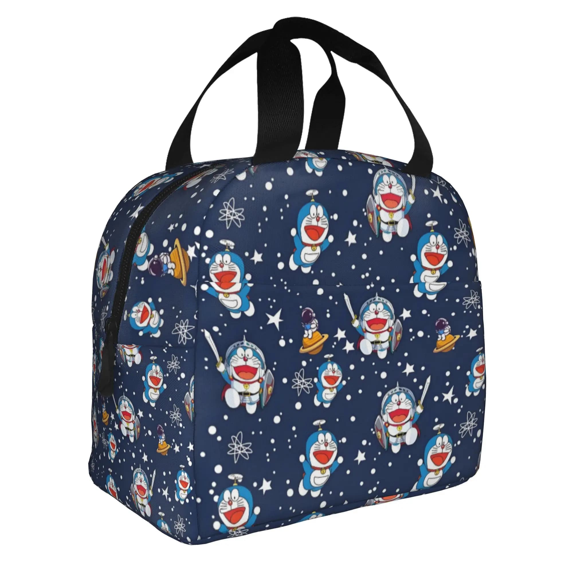 Custom Astronaut D-Doraemons Insulated Lunch Bag for Camping Travel Cartoon Leakproof Cooler Thermal Lunch Box Women Men