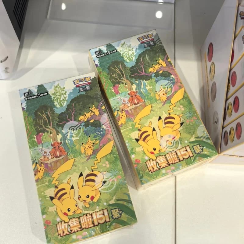 Nuovo arrivo originale Pokes gioco di carte collezionabili Ptcg raccolto 151 Vol.4 Ju Booster Pack 151 moneta versione cinese carta da collezione