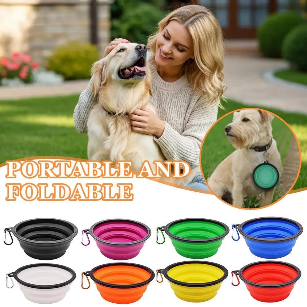 Portable Pet Folding Bowl Food Grade Silicone Dog Water Feeder Outdoor Walking Travel Puppy Food Bowls Cat Dishes Pet Supplies