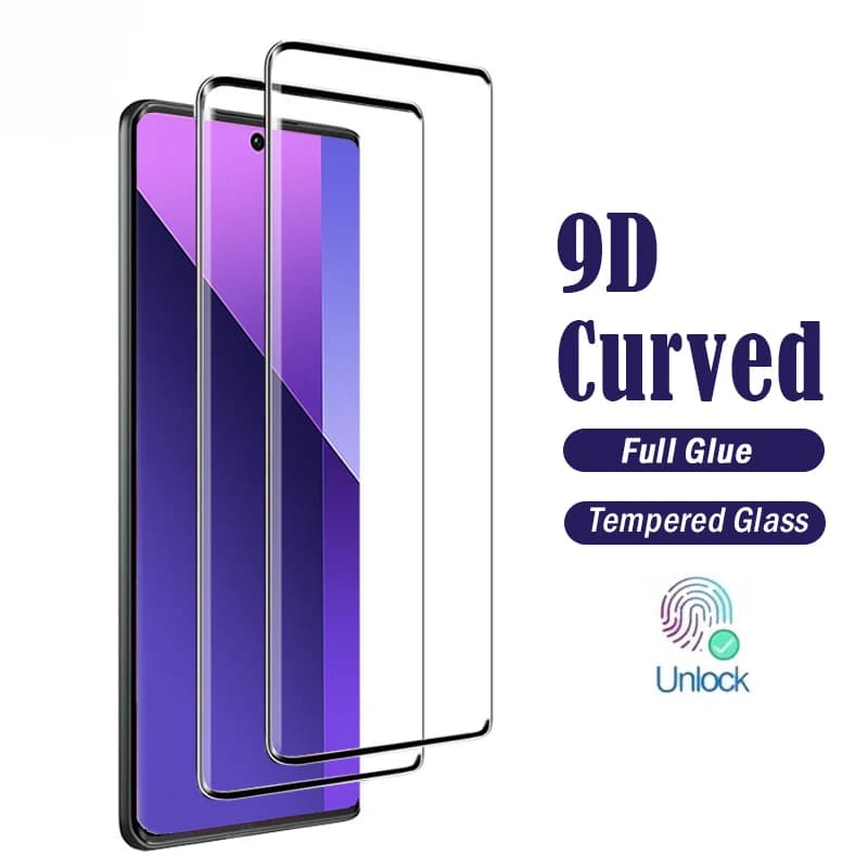 Vetro temperato curvo 9D per Redmi Note 13 14 Pro Plus, proteggi schermo per Xiaomi Civi 2 3 4 Pro Mi 14 Civi Edge Glue Glass