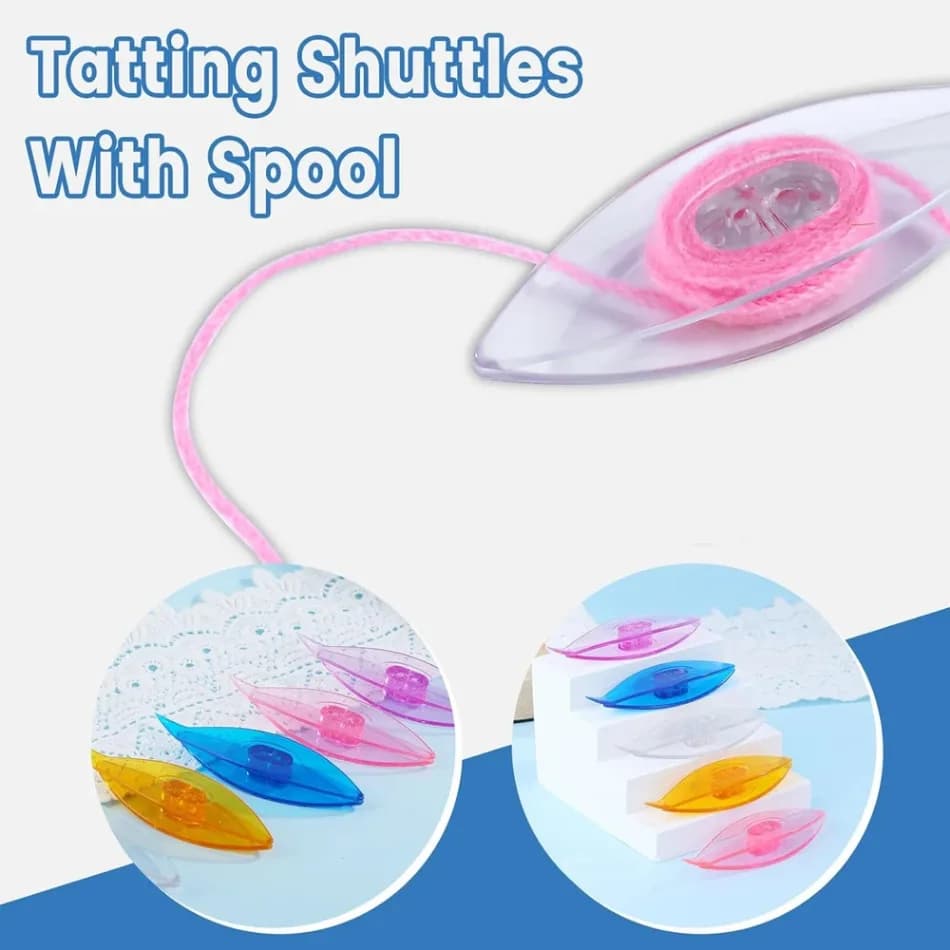 2 pezzi di strumenti manuali per la produzione di pizzo a mano arte fai da te in plastica spinning Shuttle Craft tating accessori per cucire kit Set