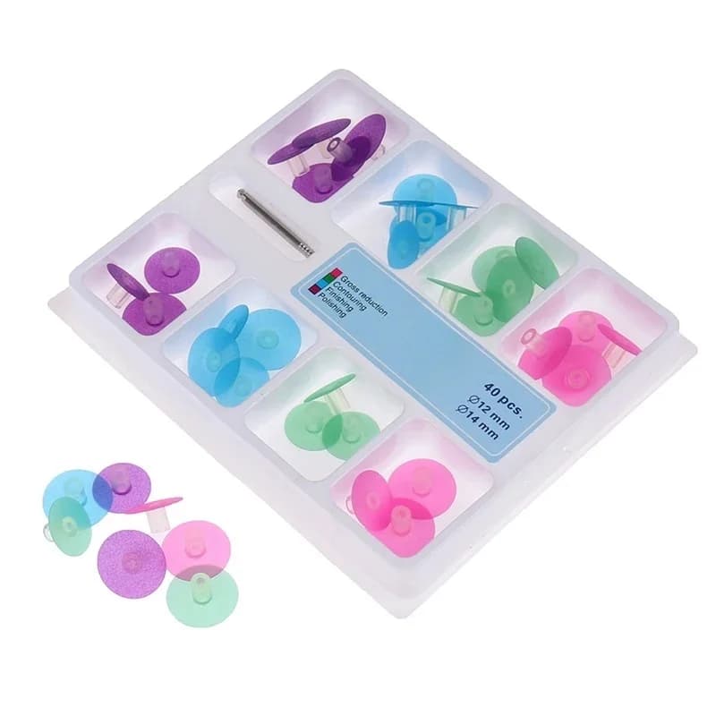 40 pcs/box Polishing discs Dentali for teeth whitening with spindle 12/13mm Dental polishing tools for teethers