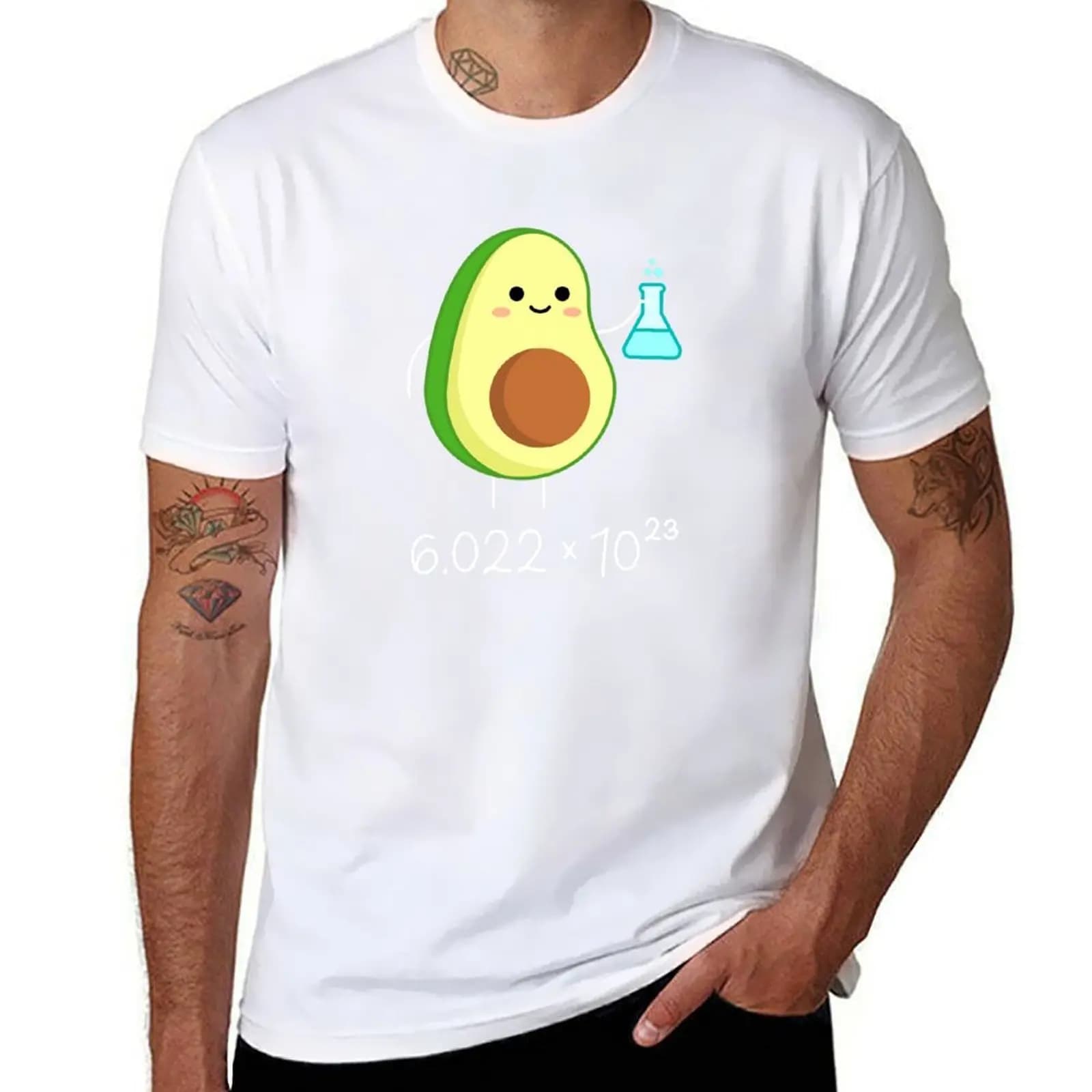 Chimico. Avocado: Il gioco di parole di Avogadro. T-Shirt con Numero Carino, Abbigliamento Sportivo Traspirante per Uomo