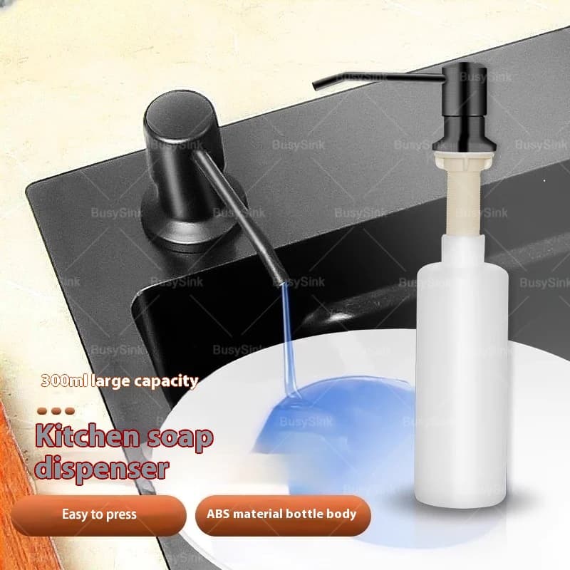 Dispenser di sapone per lavello in acciaio inossidabile Bottiglia di sapone liquido Premendo manualmente Dispenser di lozioni per sapone Accessori da cucina