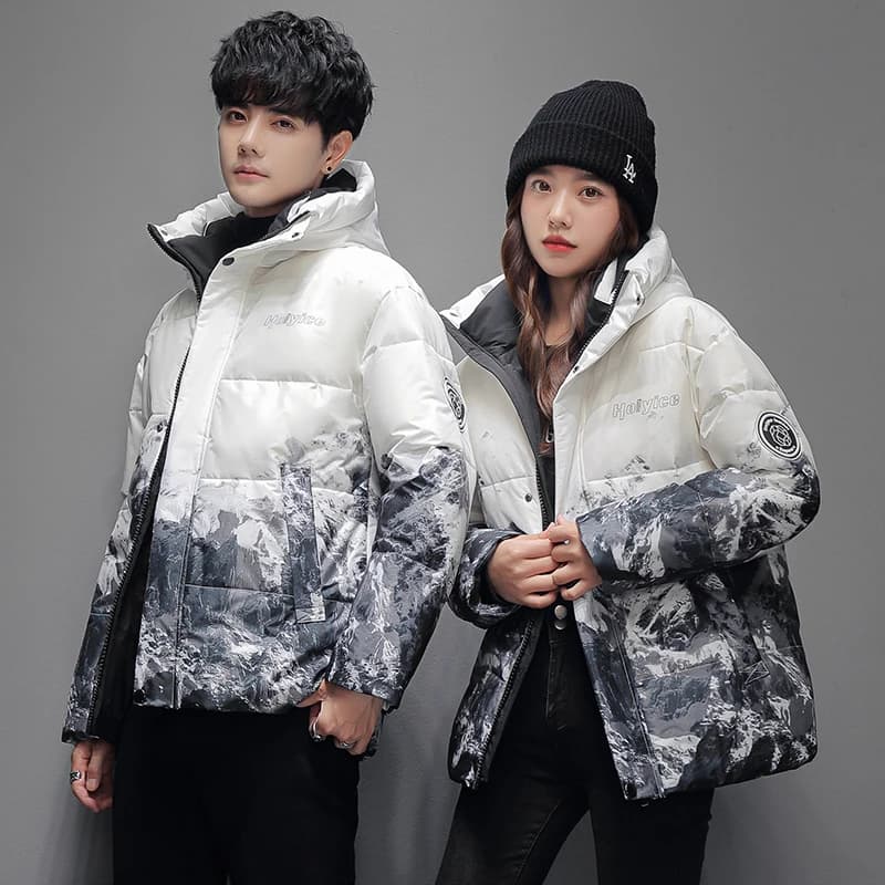 Nuovo Piumino Invernale da Uomo 2026, Giacca Spessa con Cappuccio Stile Coppia, per Sport Outdoor, Unisex, alla Moda, Design Montagna Innevata