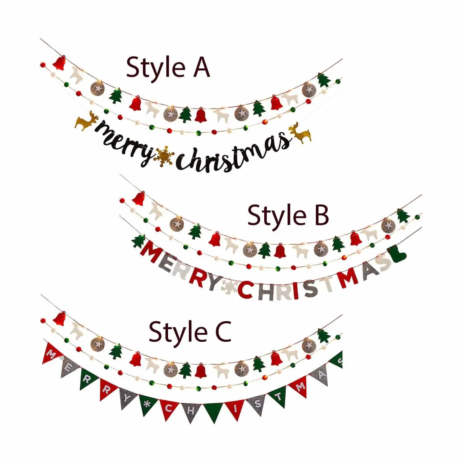 LED Merry Christmas Banner Light Xmas Night Lamp DIY Easy to Use LED Fairy Lamp for Party Supplies Window Bar Home Indoor