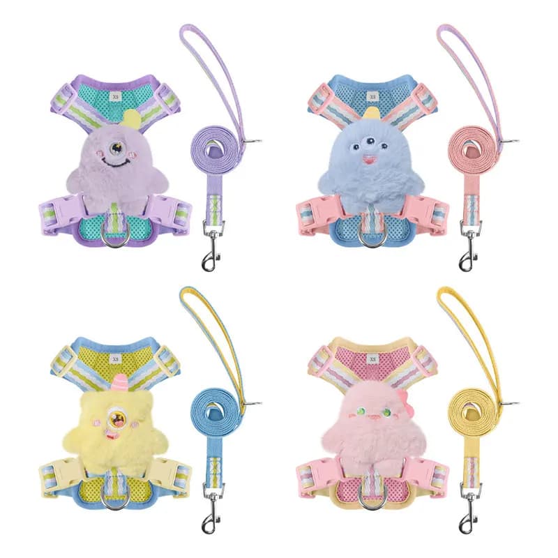 Pet Dog Harness and Leash Set Adjustable Breathable Harness Reflective Breathable Small Dog Teddy Chihuahua Pet Supplies