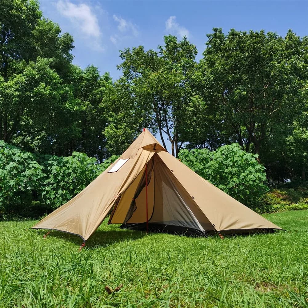 For hiking Portable pyramid tent 230x120x120 cm Oxford fabric 210D Large storage space for tools Simple installation with hiking sticks