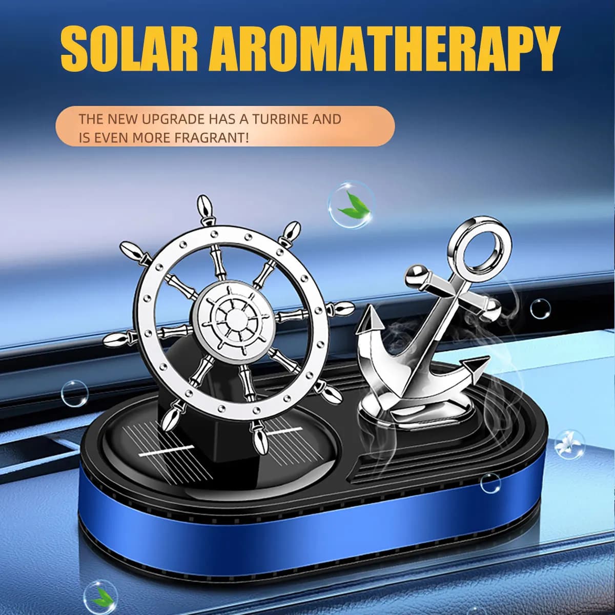 Anchor Car Deodorant Solar Fragrance Rotating Indoor Perfume Diffuser Car Dashboard Center Console Decoration Ornaments