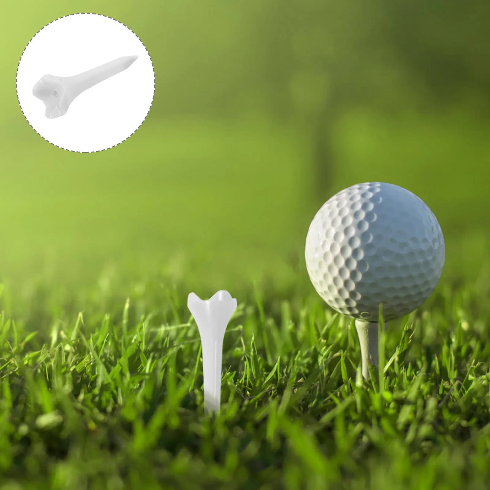 Contenitore per tee da golf in plastica da 50 pezzi, accessori da golf, coni bianchi riutilizzabili per tee