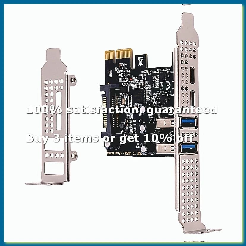 PCI Expansion Card 4-Ports (Type-C+A) USB 3.2 Expansion Card 5Gbps High Speed Hub Driver-Free for Desktop Computer-DTB3