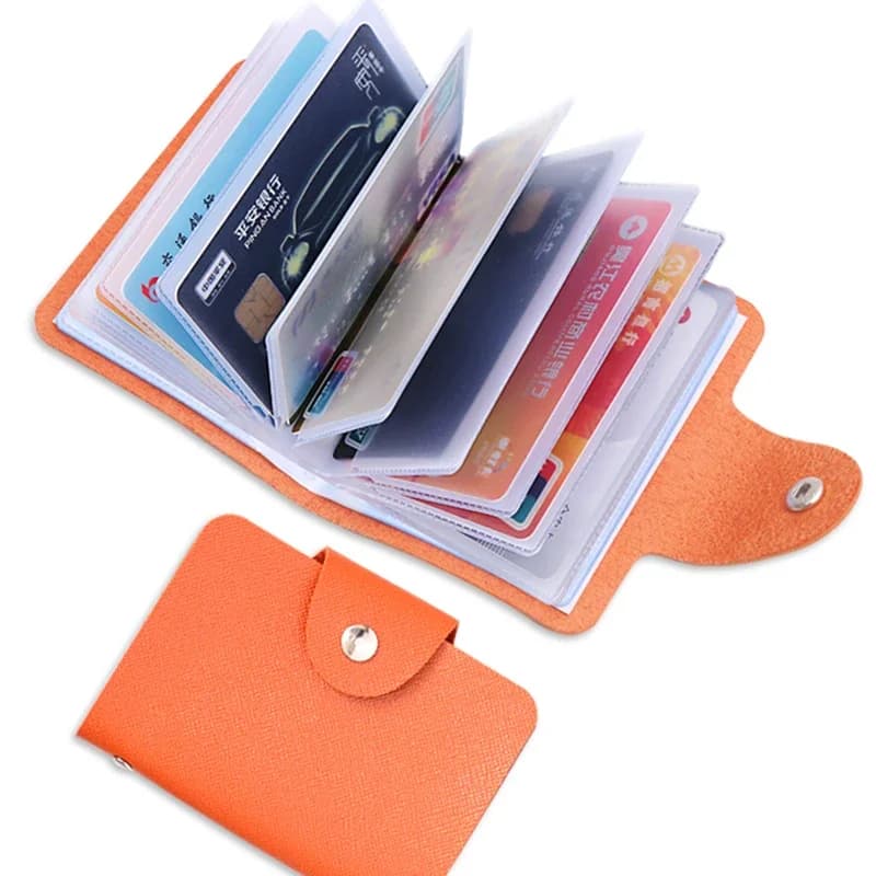 Portacarte in Pelle da 24 Scomparti, Porta Biglietti da Visita Multifunzione, Porta Carte di Credito e Passaporto per Uomo e Donna