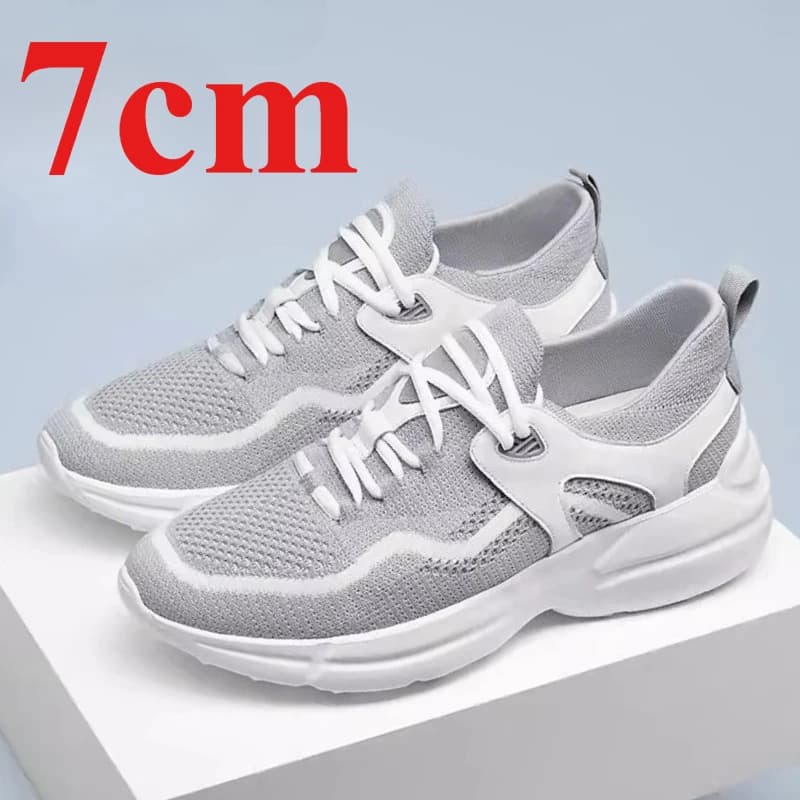Men's Invisible Rialley Shoes 7cm, Casual Shoes Breathable in Spring/Summer Fabric, Shoes with thick sole to Increase the Highness