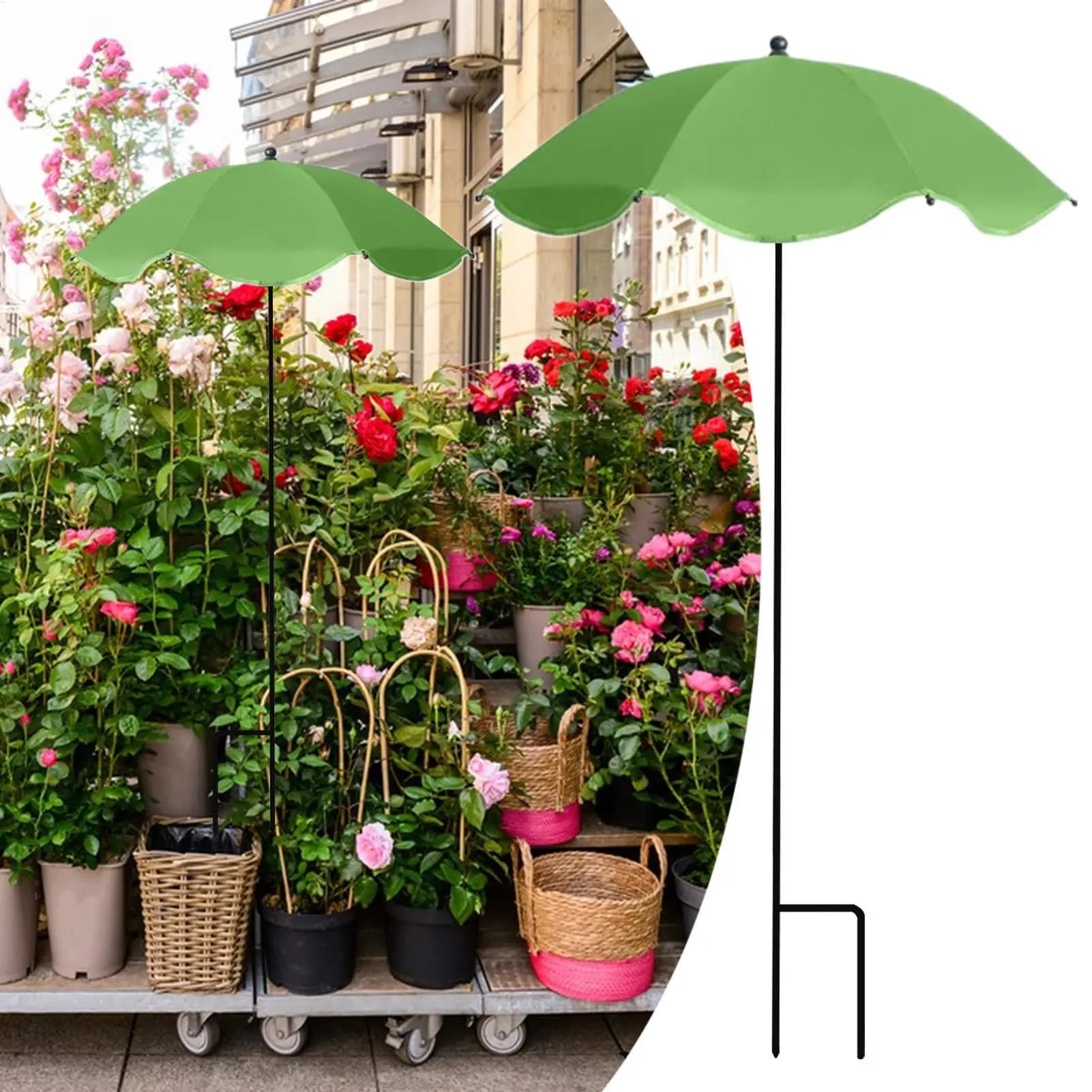 Ombrellone Parasole per Piante con Picchetto, Telo Parasole Impermeabile per Esterni, Protezione Solare per Piante in Vaso, Fiori, Giardino e Giardino d'Inverno