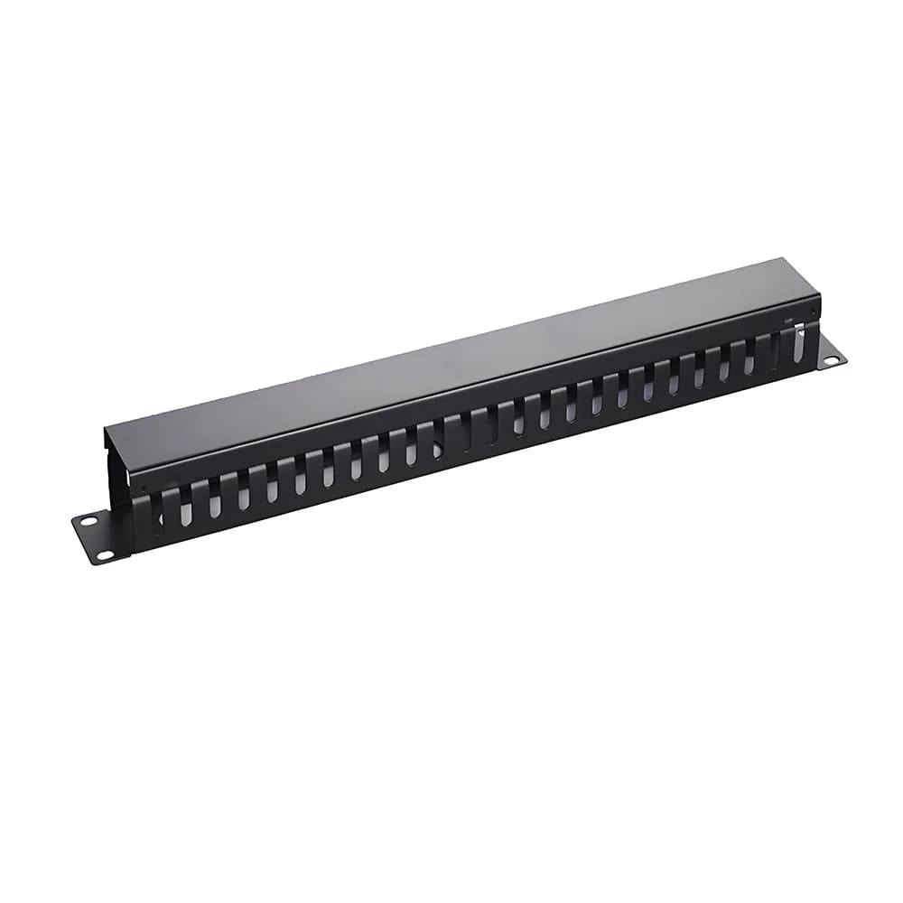 Braccio di Gestione Cavi di Rete in Metallo Nero IW-PP-CM-03-25 Montabile su Rack 19 Pollici per Cavi Cat 5e/6a in Centri Dati