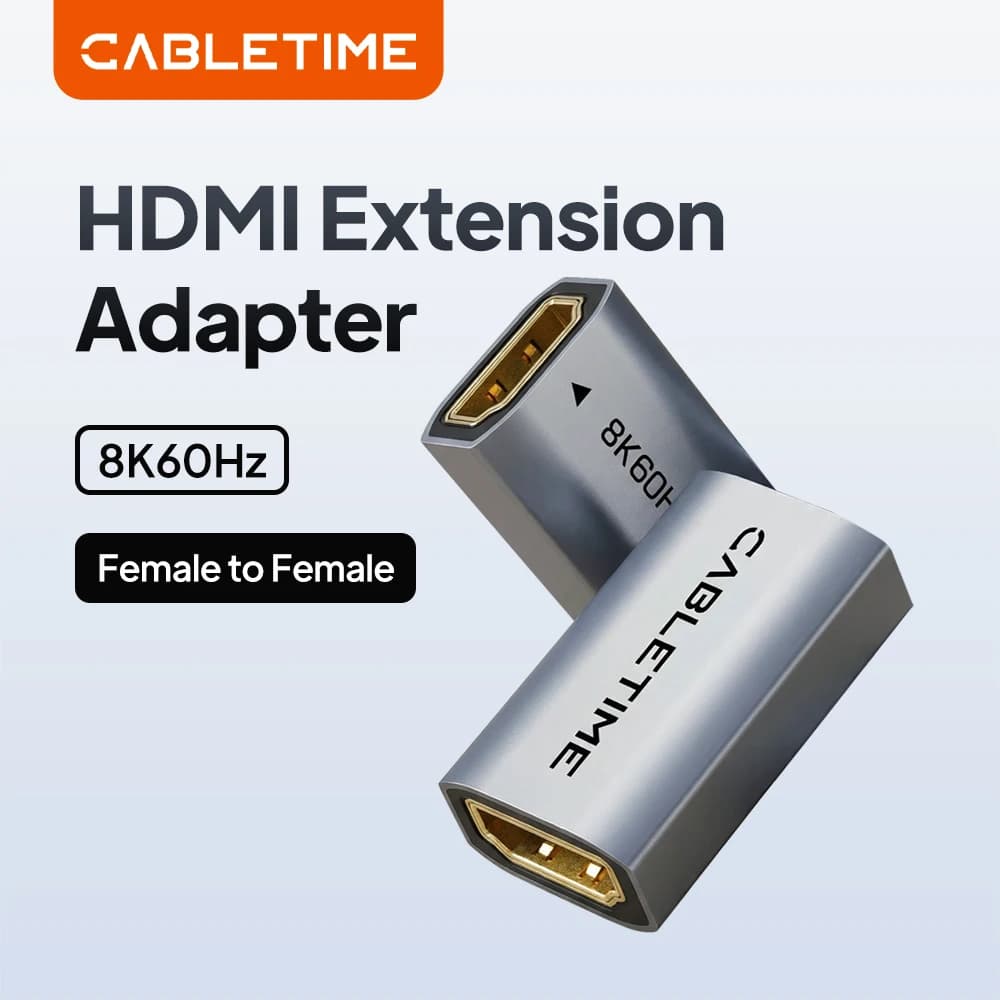 CABLETIME Adattatore di estensione HDMI 2.1 8K da femmina a femmina per laptop, PC, TV, PS3, PS4, monitor