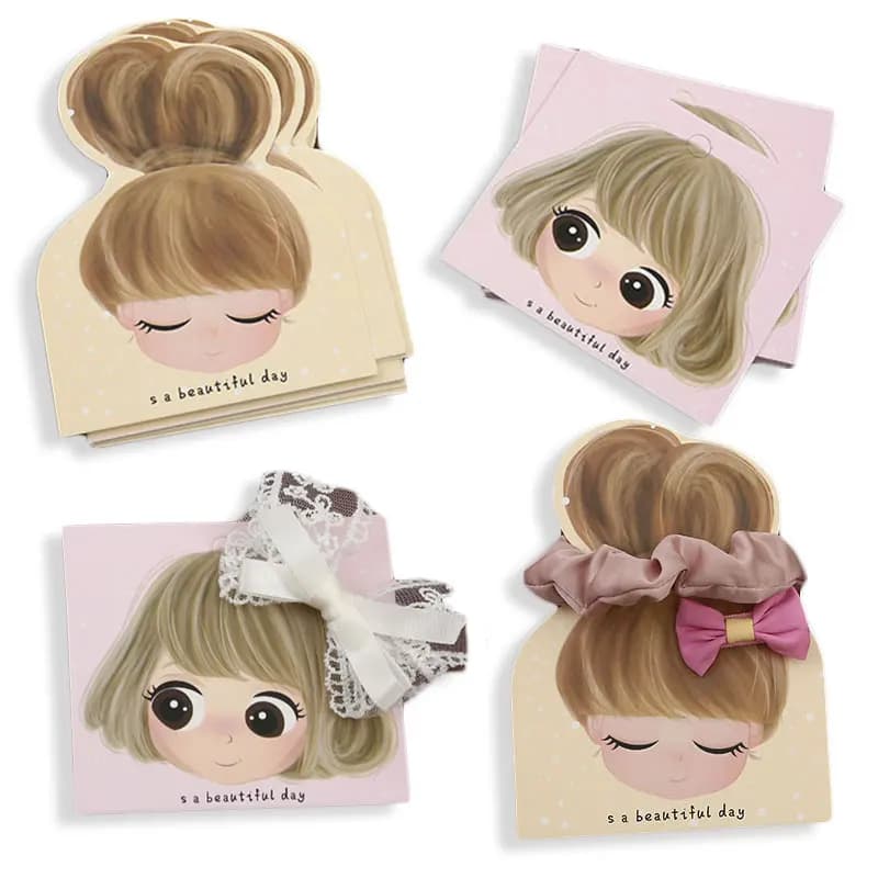 50 pz/lotto Barrettes Imballaggio Carta di Carta Carino Piccole Ragazze Carte Espositive per Accessori Per Capelli FAI DA TE Cartellini Dei Prezzi Al Dettaglio Etichette Titolari