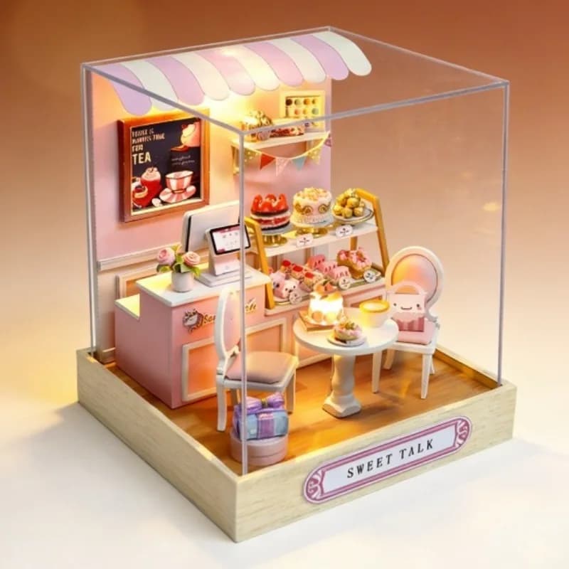 Kit Creativo Fai-da-Te per Casa delle Bambole, Set di Costruzione Modello di Casa in Legno, Giocattolo Educativo per Regalo di Compleanno per Bambini