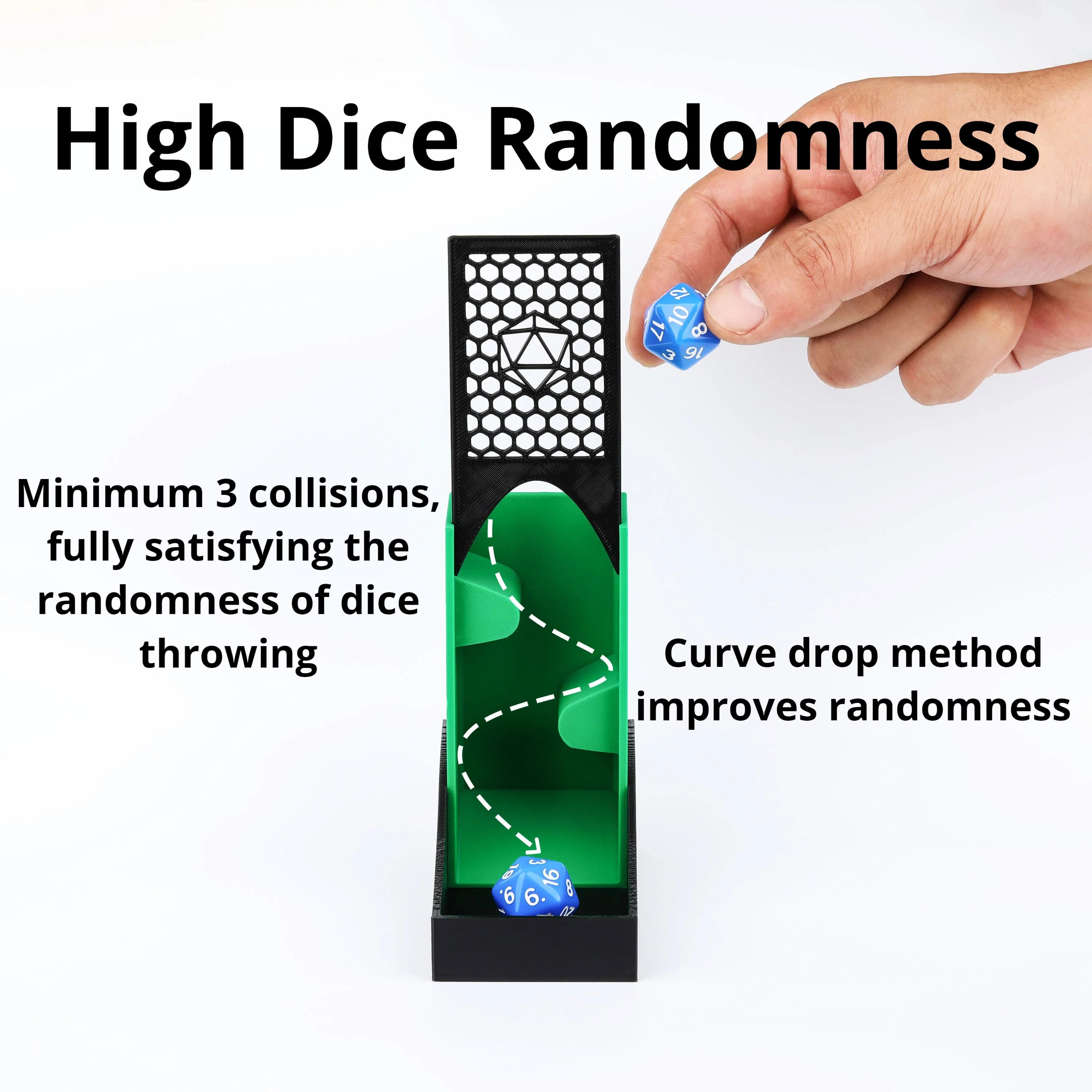 Torre per Dadi Portatile per Giochi di Ruolo da Tavolo, Realizzata in Plastica Resistente e Disponibile in 8 Colori