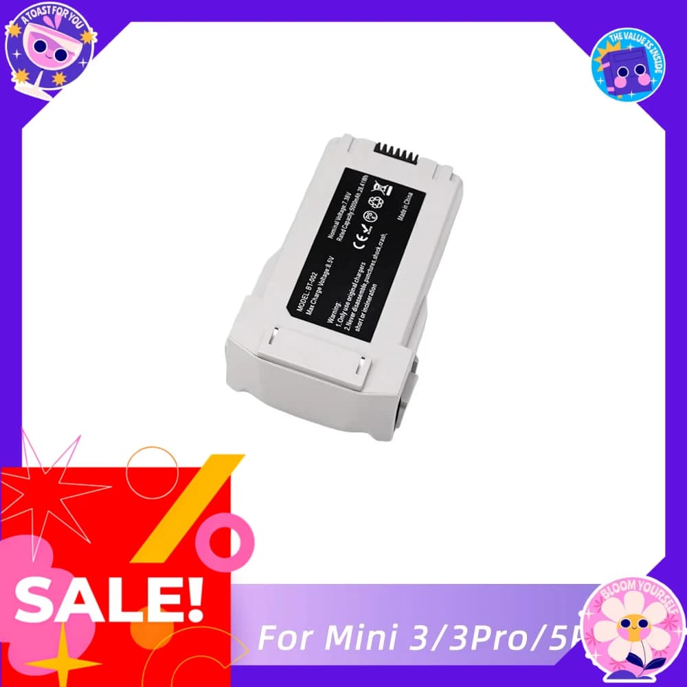 5000mAh Genuine Smart Flight Battery Compatible For DJI Mini 3 Pro Mini 4 Pro Mini 5 Pro Brand New Replacement Drone Spare