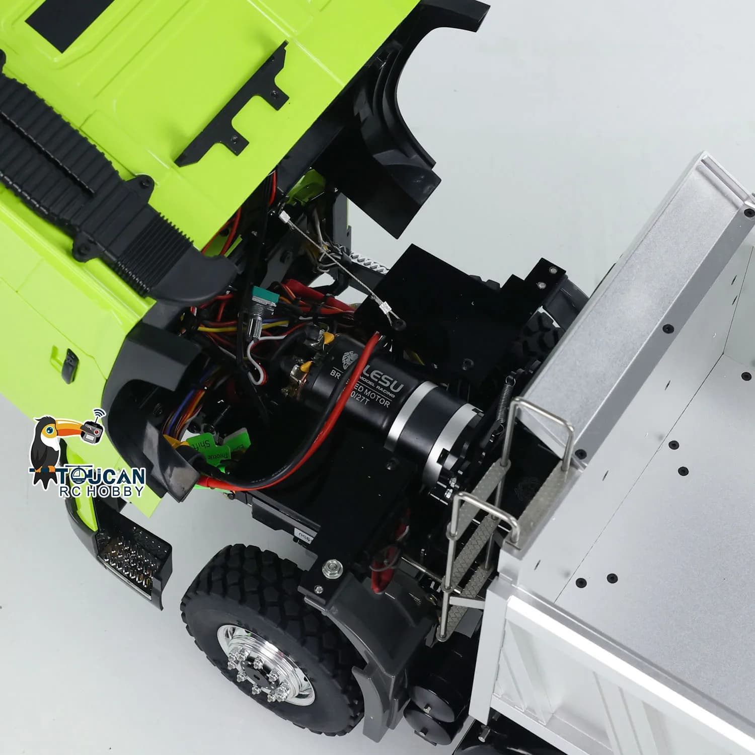 Camion Ribaltabile Idraulico RC LESU 8X8 1/14 Personalizzato, Modello RTR con Telaio in Metallo, Cabina FMX, Set Luci e Suoni, Toucan Hobby