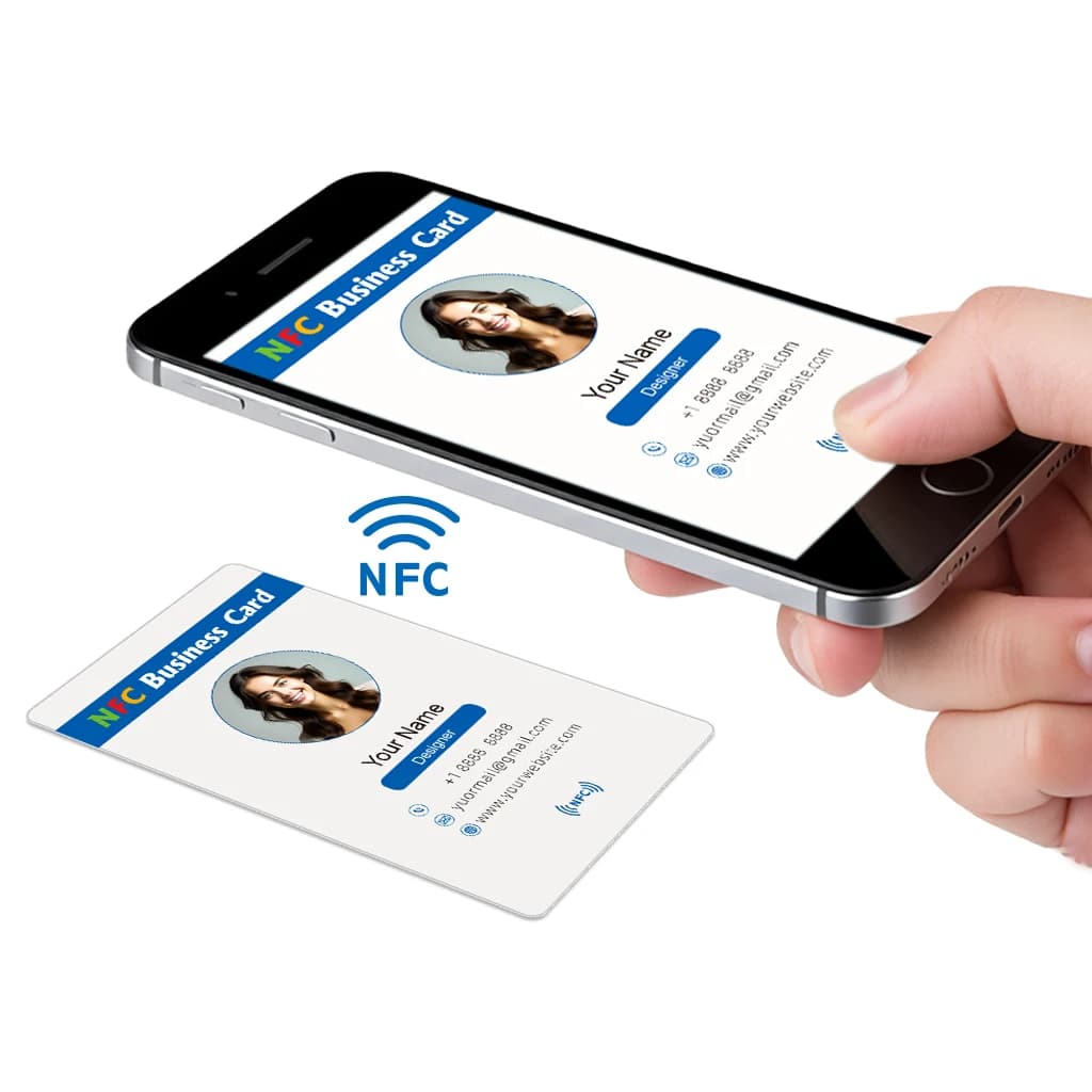 Biglietti da visita NFC personalizzati Smart Badge Tag NFC Biglietto da visita elettronico, materiale PVC impermeabile e durevole