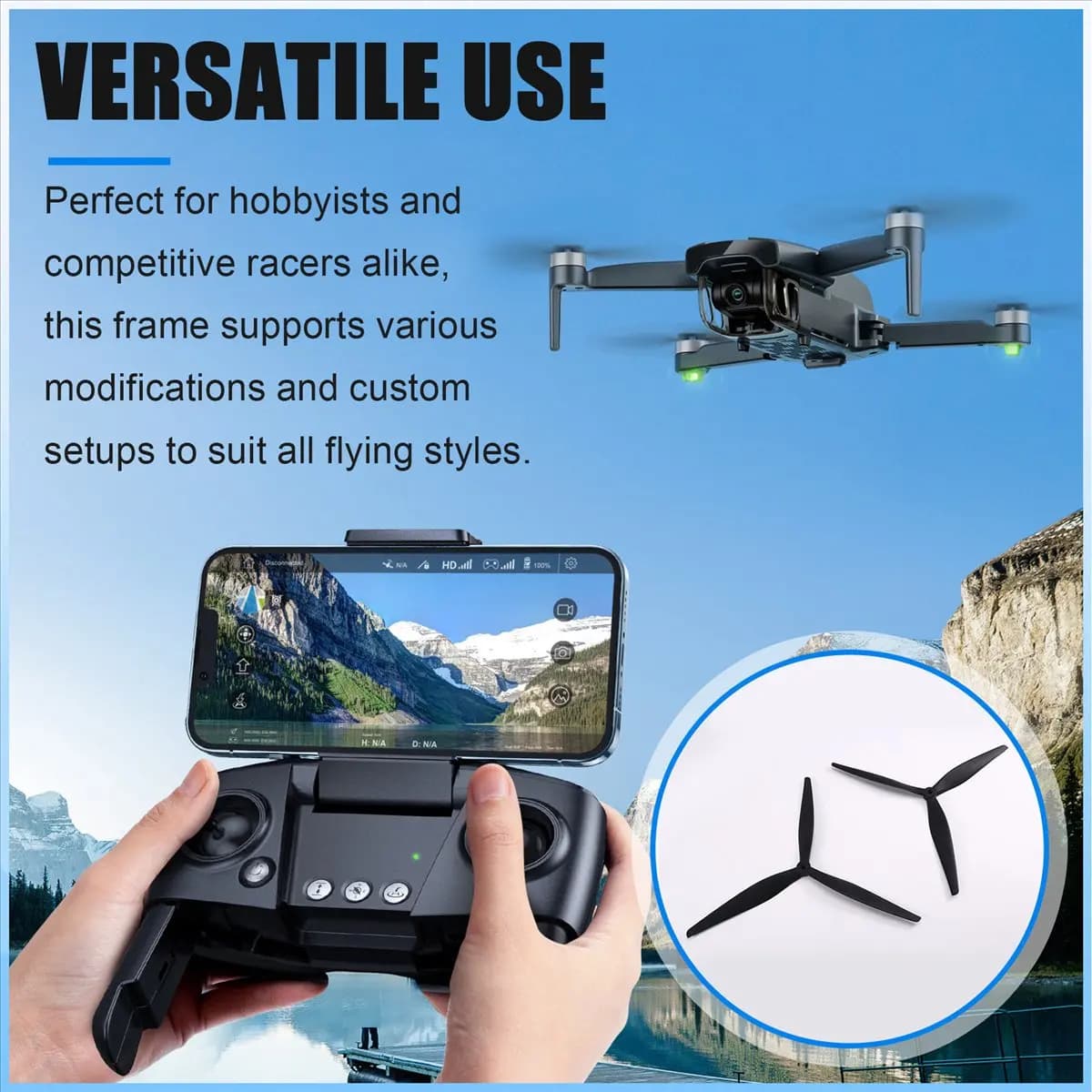 ABST 1Pair 15X10X3 15inch 3-Blade Propeller Glass Fiber Reinforced Nylon Propeller CW CCW Paddle for FPV Drone