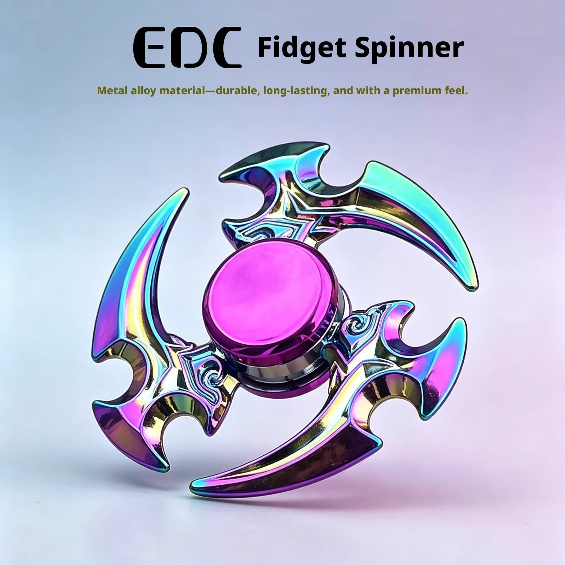 Colorful Alloy Metal EDC Fidget Spinner Palm Rotating Gadget Portable Leisure Stress Relief Toy