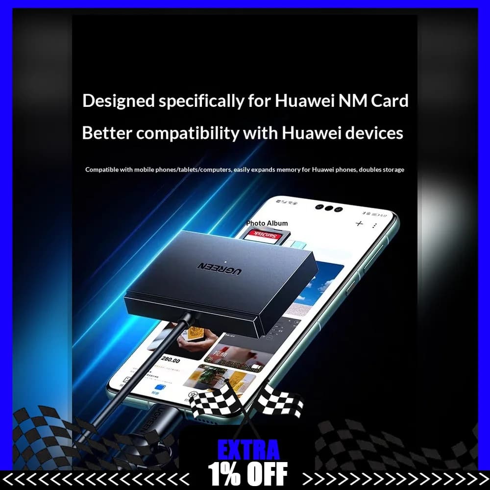 UGREEN CM812 45178 USB C Card Reader for SD TF NM Memory Cards Adapter for Phone Tablet Laptop Camera