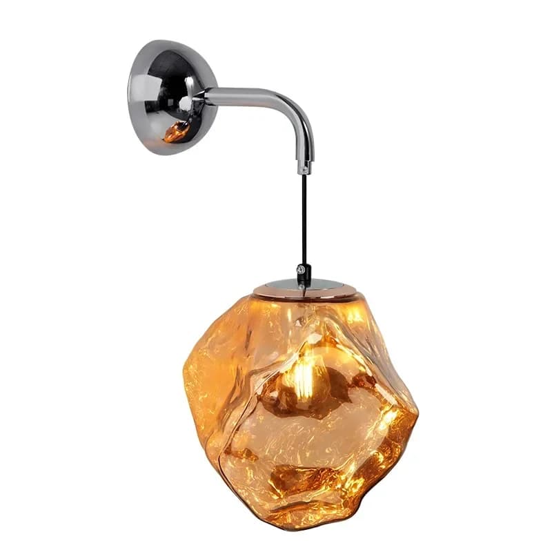 Lampada da comodino con cubo di ghiaccio in pietra lampada da parete ad alto senso moderno semplice corridoio soggiorno sfondo parete decorazione atmosfera