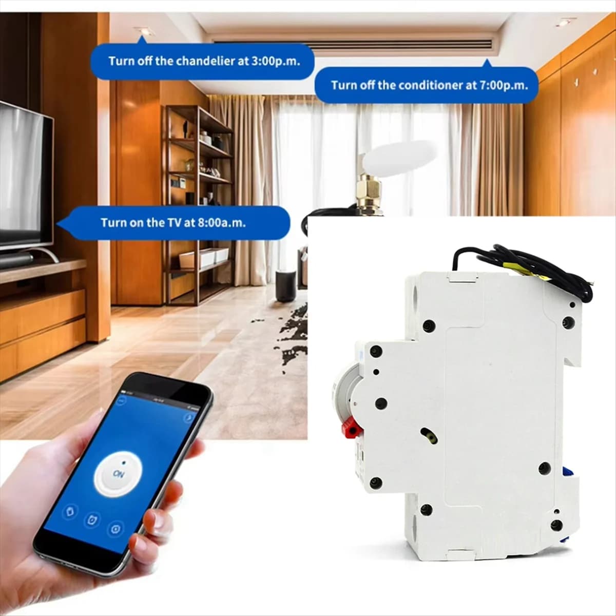 Interruttore automatico WiFi Smart Breaker 25A 1P Interruttore temporizzato con telecomando Ritardo Blocco automatico Recloser intelligente