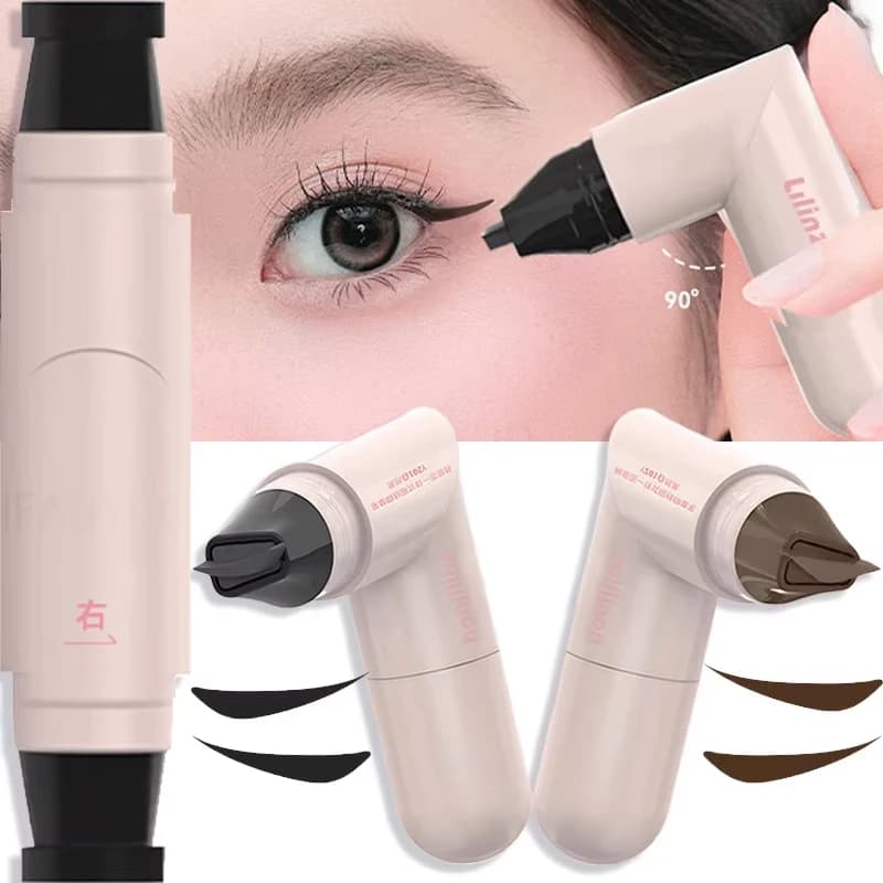 Double Head swivel eyeliner pen Accurate contours Timber lining pen for waterproof, fast drying natural sweat-proof liquid eyes