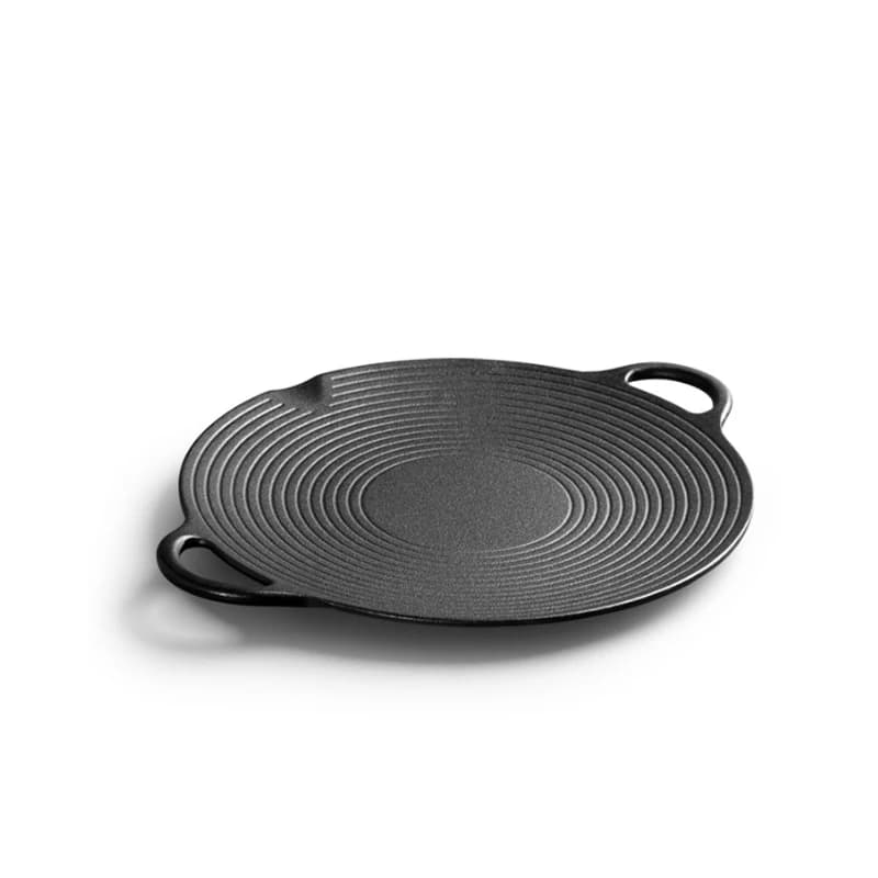 30cm Cast Iron Barbecue Frying Pan Household Outdoor Portable Multi-function Griddle