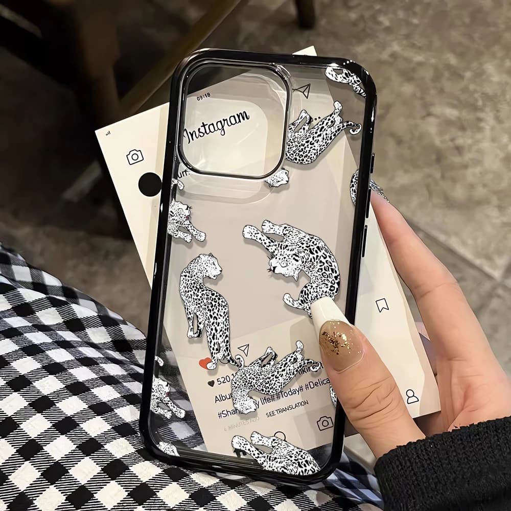 Custodia per pantera nera fiori gattino pavone per iPhone 17 Air 16 11 14 Plus 13 12 15 Pro Max Cover posteriore antiurto