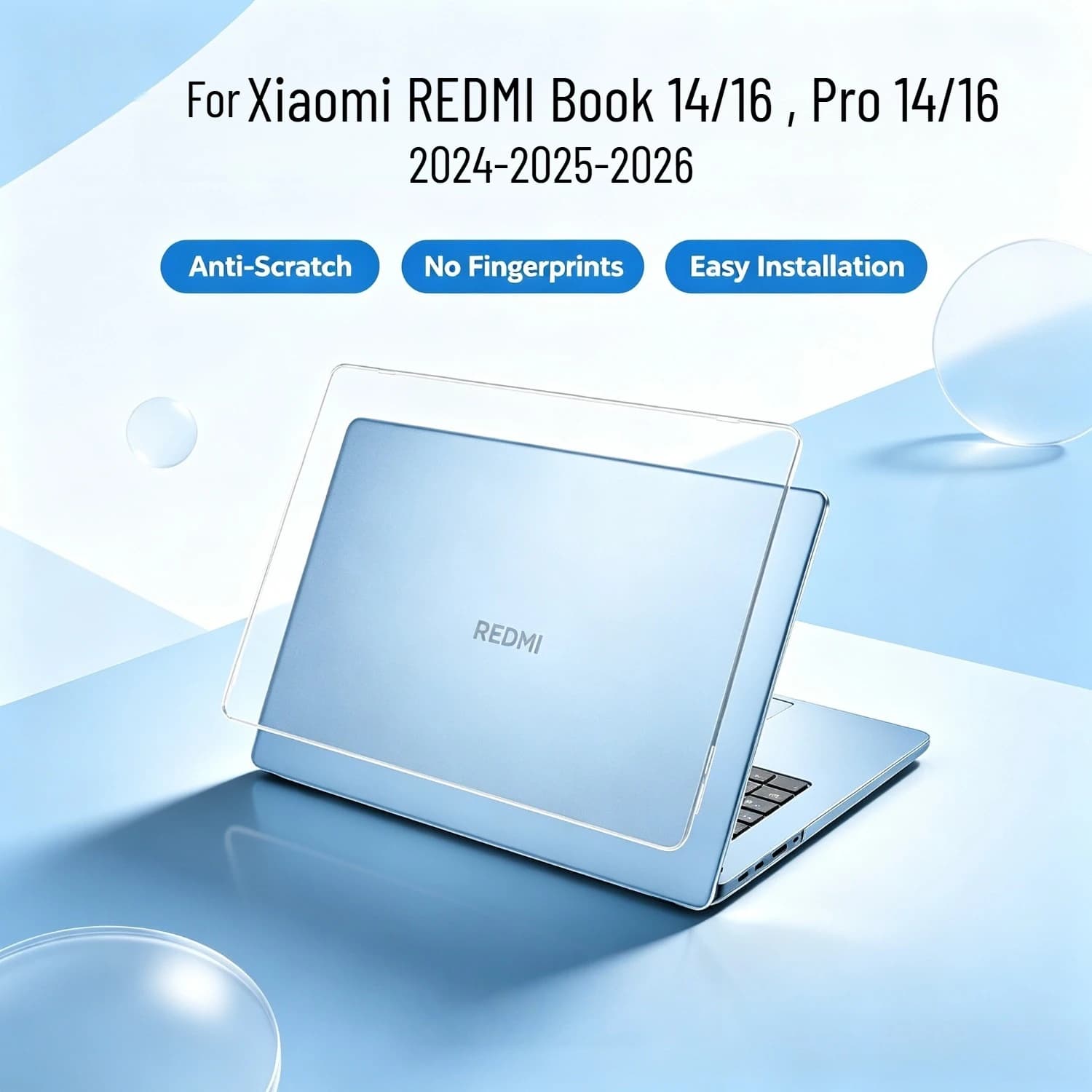 Frosted Slim Shockproof Hard Cover for Xiaomi Redmi Book 14/16 & Pro 14/16 2024-2026 Precise Cutouts Anti-Scratch Notebook Shell