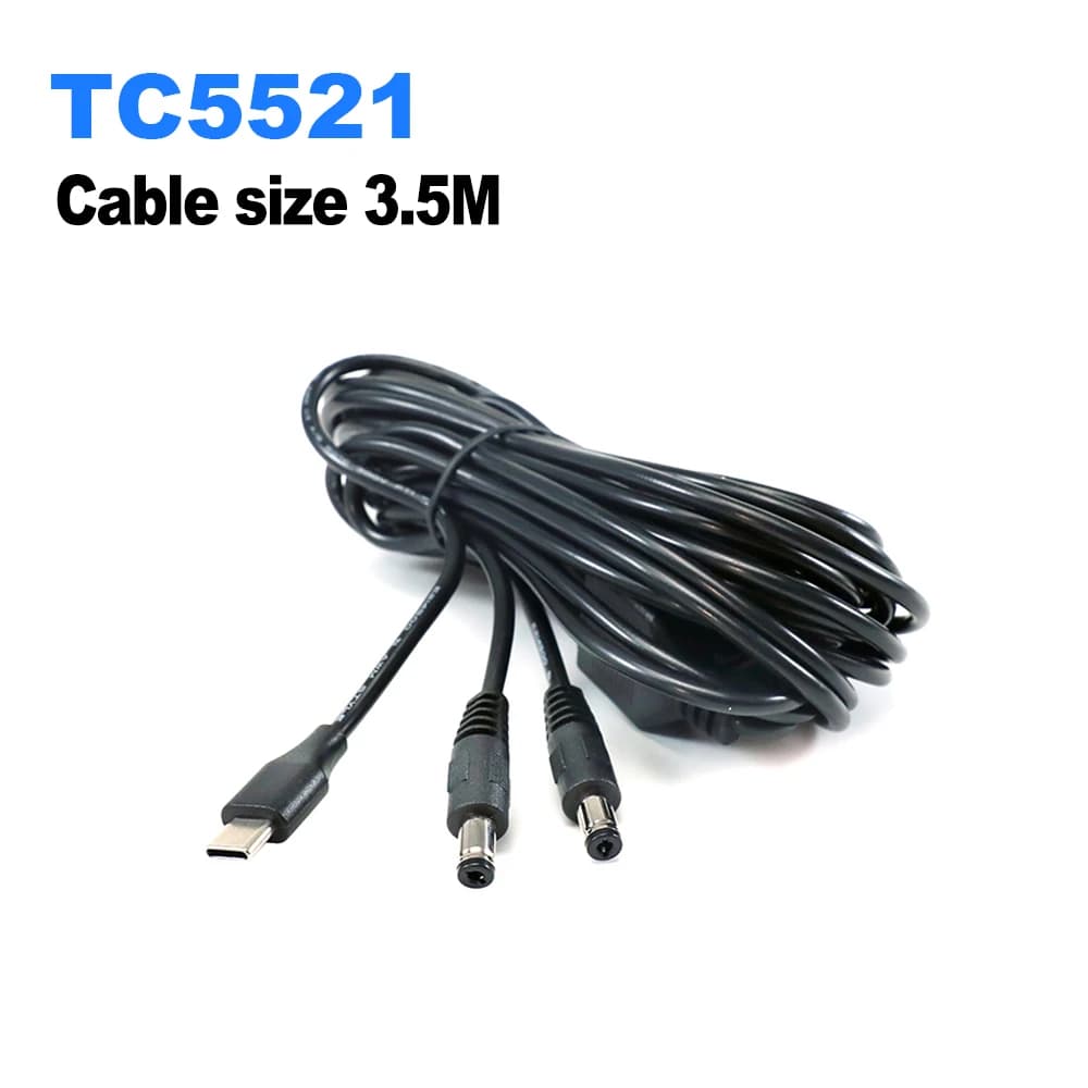 Cavo di ricarica rapida USB C tipo C Carsanbo per auto, doppio DC12V 3A 5.5x2.1mm, supporta solo auto con ricarica rapida PD, QC tipo C