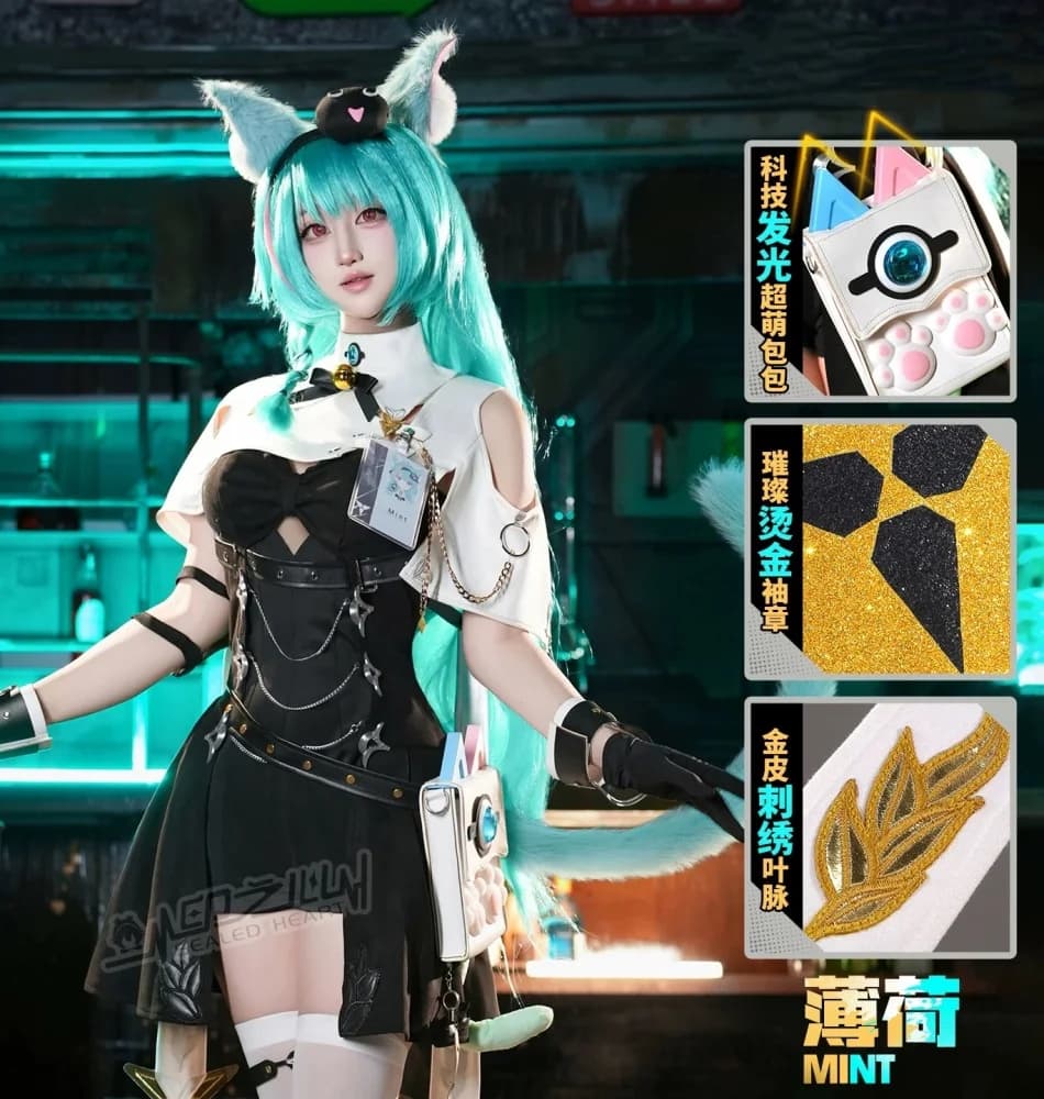 COSMART Yi Huan Mint Costume Cosplay Cos Gioco Anime Party Uniform Hallowen Gioca a Ruolo Abbigliamento Abbigliamento