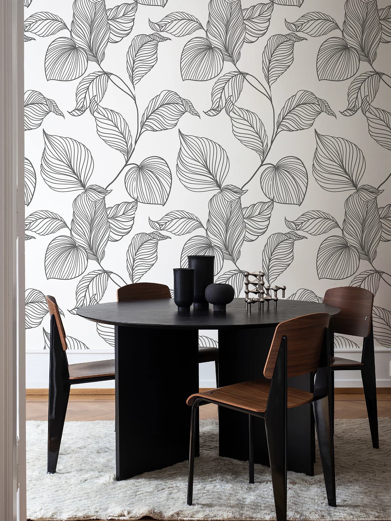 Morden Grey Leaves Peel And Stick Wallpaper Chic Self Adhesive Waterproof Leaf Cabinet Stickers Bathroom Kitchen Decor