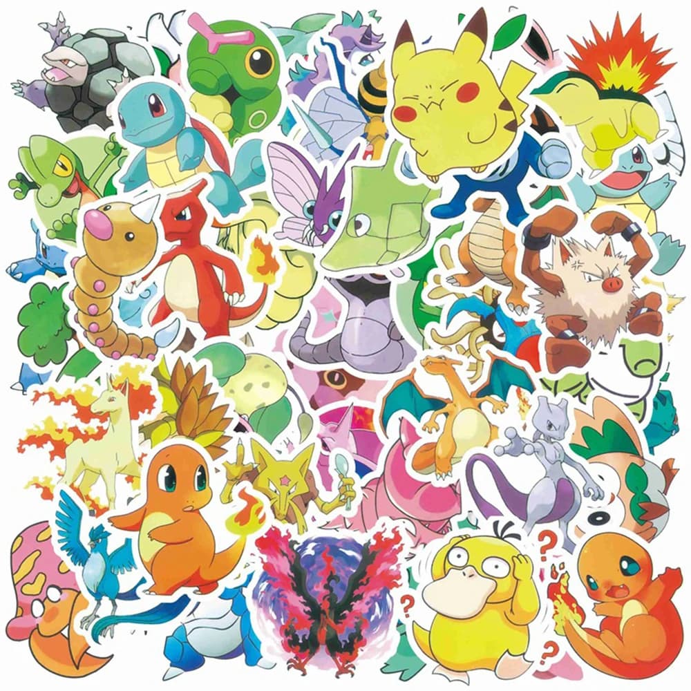 10/30/50 Pezzi Adesivi Cartoon Pokemon Anime, Simpatici Graffiti di Pikachu, Impermeabili, per Notebook, Chitarra, Casco, Giocattoli Classici