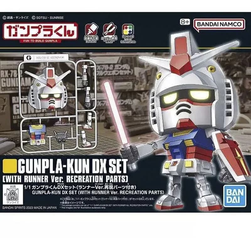 BANDAI SD1/1 GUNPLA-KUN DX Set RX78 Originale Gunpla-KUN Set di Assemblaggio a Piccolo Pendolo Fai-da-te