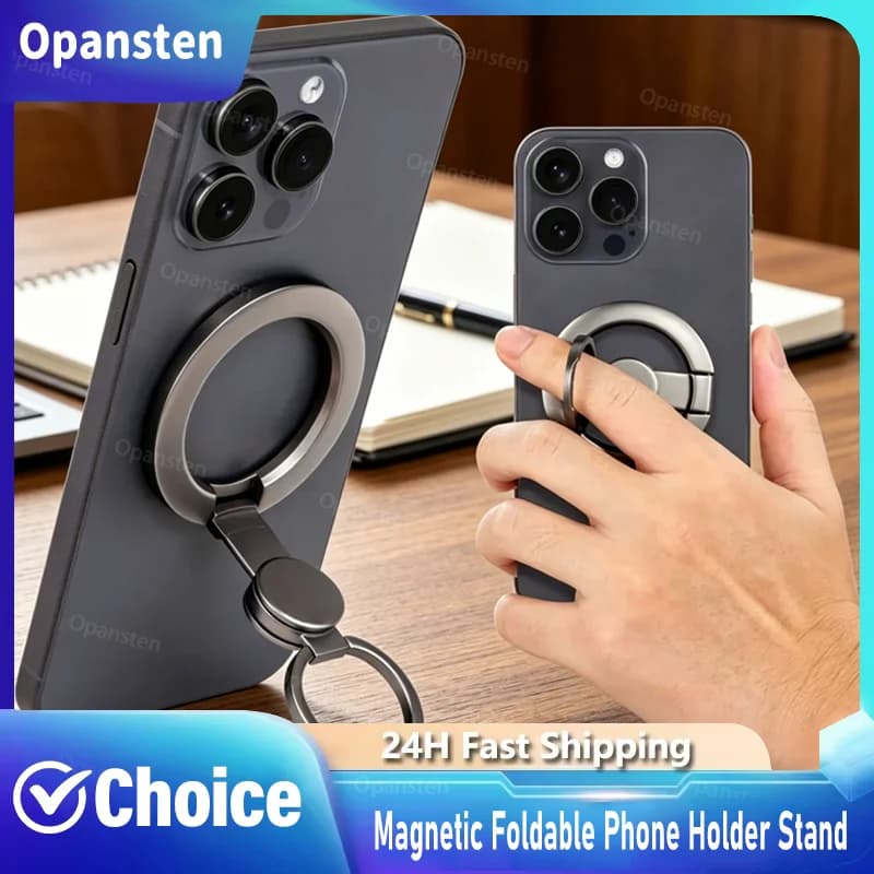 Supporto Magnetico Pieghevole per Smartphone e Anello Porta Telefono Fidget Spinner per iPhone 17 16 15 14 13 12 Pro Max con Magsafe