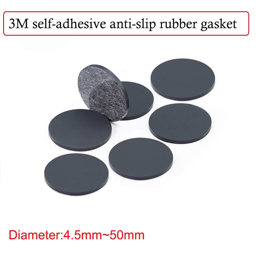 Supporto autoadesivo nero rotondo in gomma siliconica antiscivolo Pad 4.5 ~ 50mm piedini per armadietto protezioni per mobili
