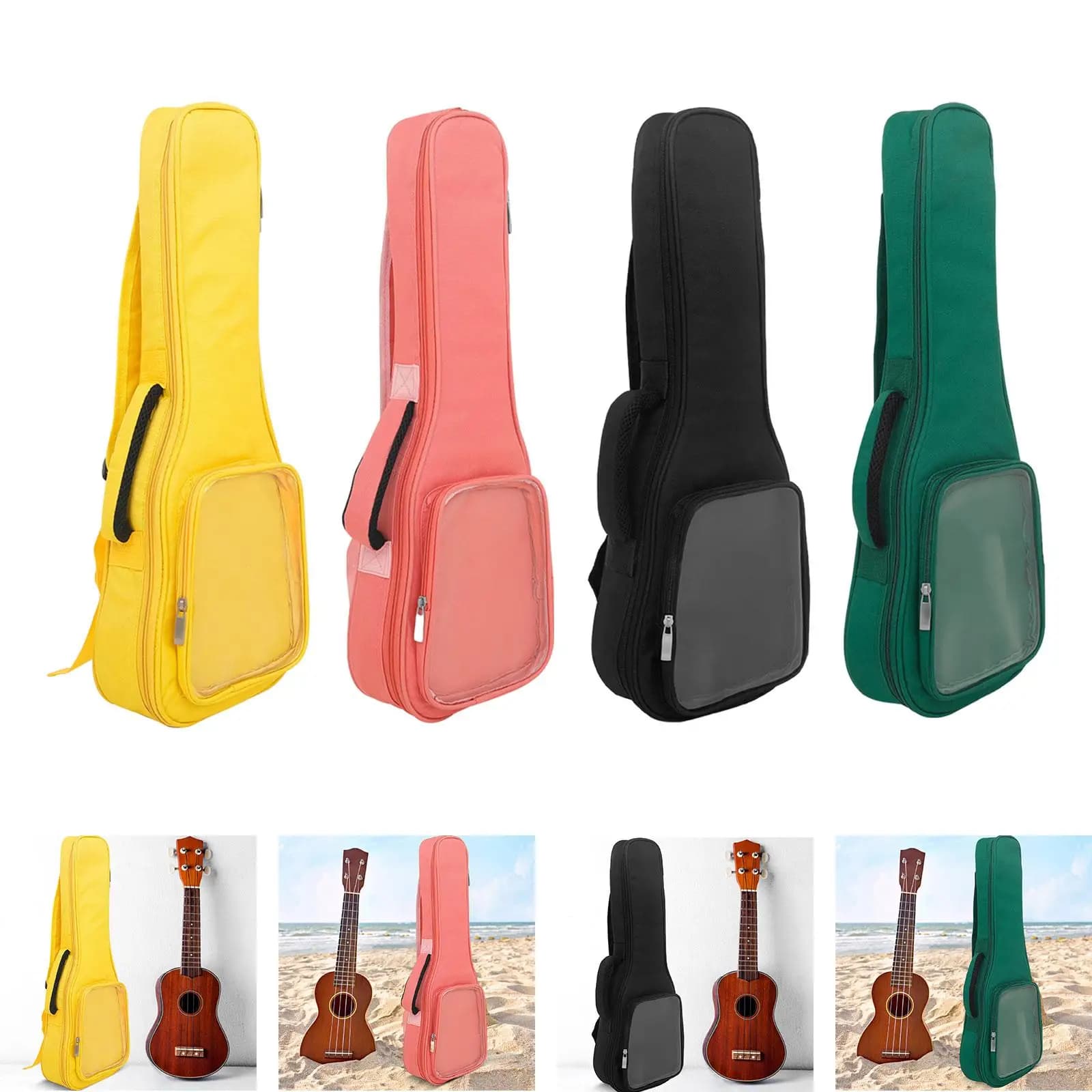 Custodia da trasporto portatile per ukulele in tessuto Oxford da 23 pollici per viaggi in campeggio all'aperto