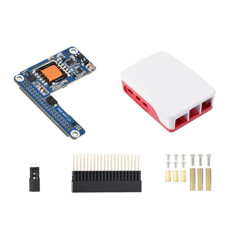PoE / PoE+ HAT (J) per Raspberry Pi 5 / CM 5, Uscita 5V / 5A, Prestazioni Stabili, Alimentatore Switched-Mode Isolato