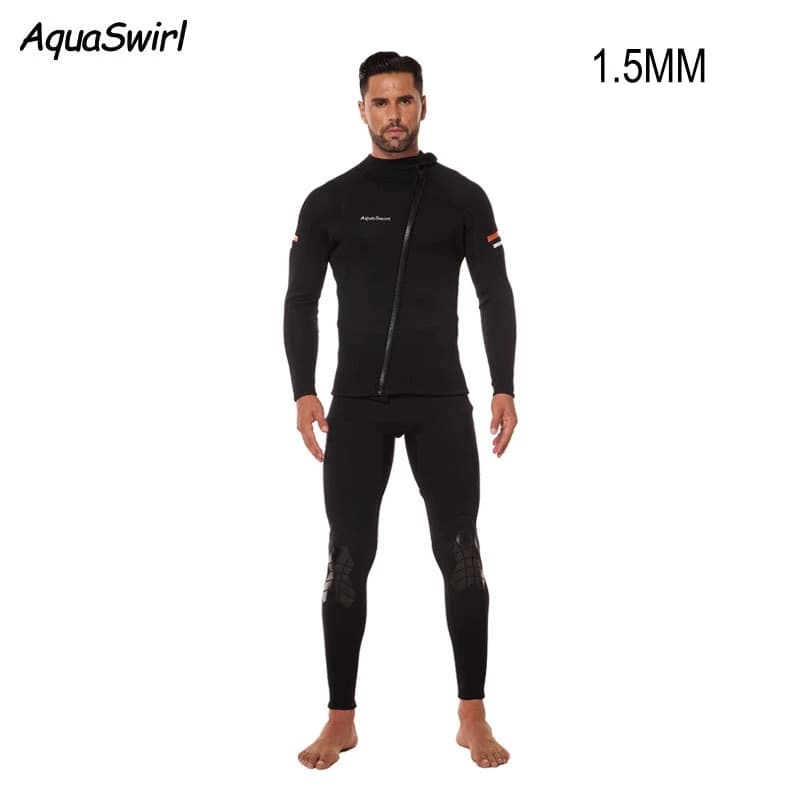 1.5MM Neoprene 2 Pezzi Snorkeling Sport acquatici Tenere al caldo Surf Kayak Giacca da sub Pantaloni Scuba Manica lunga Caccia Muta