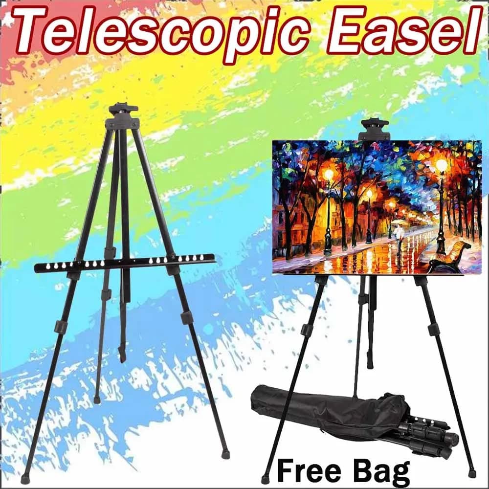 1.6 meters portable artist stand for folding tripod in large metal floor display for artistic sketch painting with carrying bag
