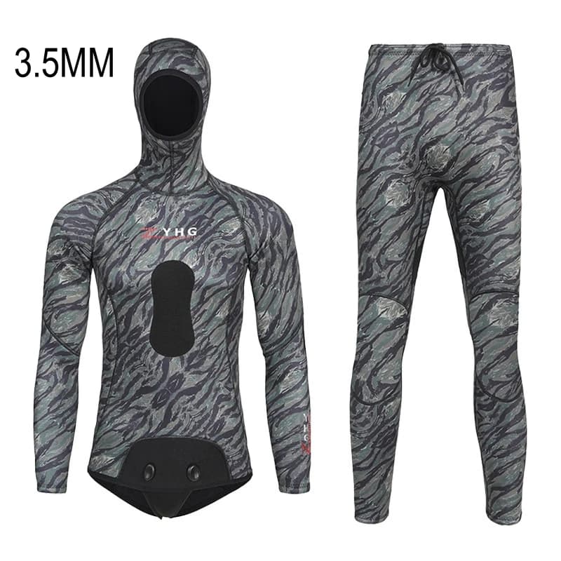 Diving Mute 2 Neoprene Pieces in Open Cells Mimetic 1.5/3/3.5MM with Underwater Fishing Hood, Kayak, Snorkeling and Swimming - Mantiene al Caldo